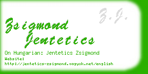 zsigmond jentetics business card